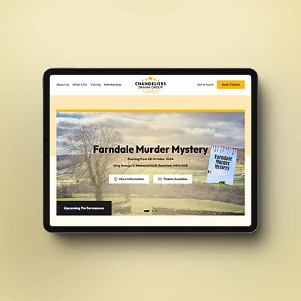 Chandeliers Drama Group Kent - Ipad mockup