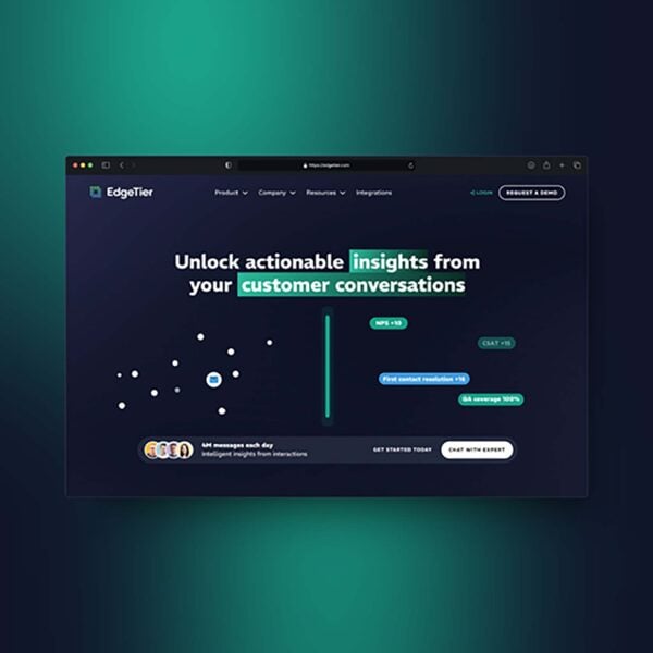 EdgeTier animated svg lottie hero