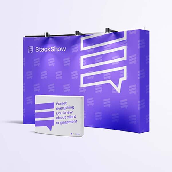 Stackshow.io - Trade Stand Mockup - Close deals faster with personalised experiences